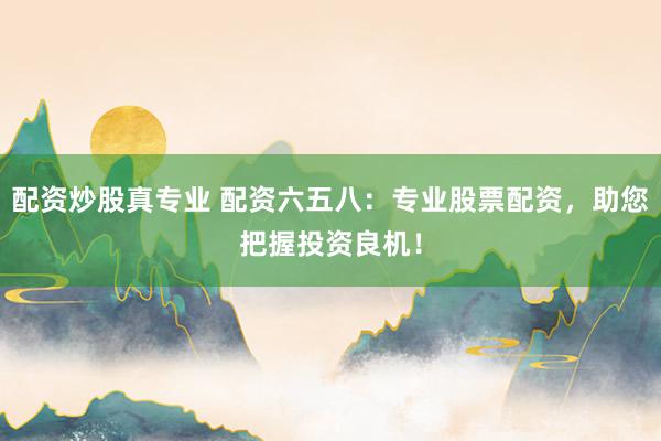配资炒股真专业 配资六五八：专业股票配资，助您把握投资良机！
