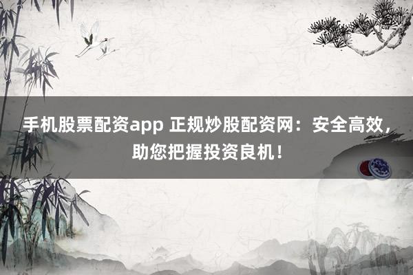 手机股票配资app 正规炒股配资网：安全高效，助您把握投资良机！