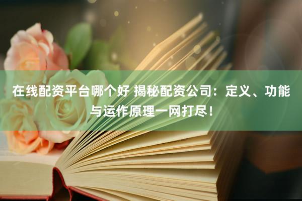 在线配资平台哪个好 揭秘配资公司：定义、功能与运作原理一网打尽！