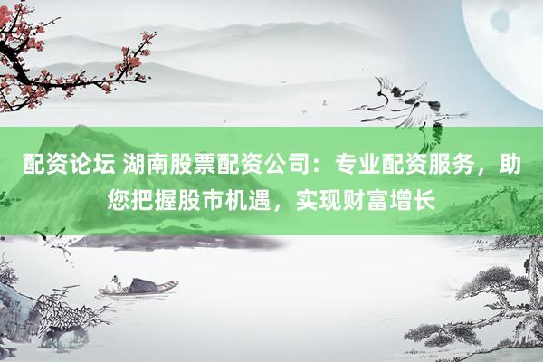 配资论坛 湖南股票配资公司：专业配资服务，助您把握股市机遇，实现财富增长
