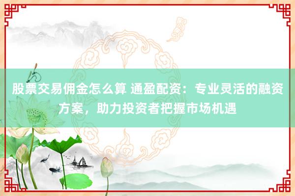 股票交易佣金怎么算 通盈配资：专业灵活的融资方案，助力投资者把握市场机遇