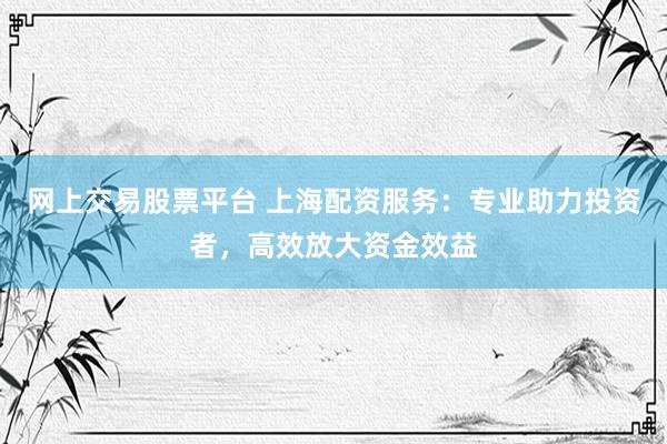 网上交易股票平台 上海配资服务：专业助力投资者，高效放大资金效益