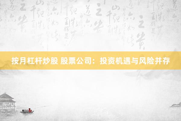 按月杠杆炒股 股票公司：投资机遇与风险并存