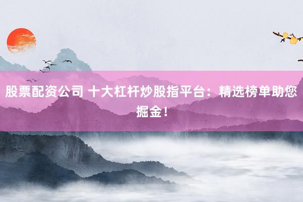 股票配资公司 十大杠杆炒股指平台:精选榜单助您掘金!