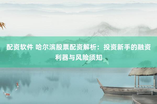 配资软件 哈尔滨股票配资解析：投资新手的融资利器与风险须知